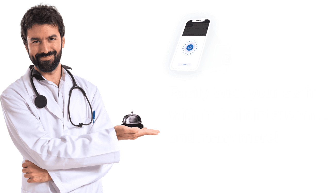 Easily buzz your staff with an in-built intercom